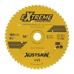 Austsaw Extreme Stainless Steel Blade | 165mm x 20 x 56T