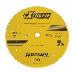 Austsaw Extreme Stainless Steel Blade | 355mm x 25.4 x 110T