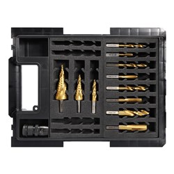 VersaDrive 12 Piece Starter Kit | 8 Piece Drill and Tap Set | 3 Piece Step Drill Set 12mm to 30mm wi