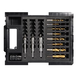 VersaDrive 12 Piece Starter Kit | 8 Piece Drill and Tap Set | 3 Piece TCT HoleCutter Set 14mm to 22m