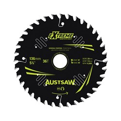 Austsaw Extreme: Wood with Nails Blade 136mm x 20/16 Bore x 36 T Thin Kerf