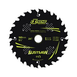 Austsaw Extreme: Wood with Nails Blade 160mm x 20/16 Bore x 24 T Thin Kerf
