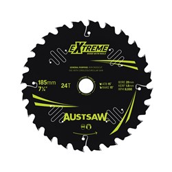 Austsaw Extreme: Wood with Nails Blade 185mm x 20/16 Bore x 24 T