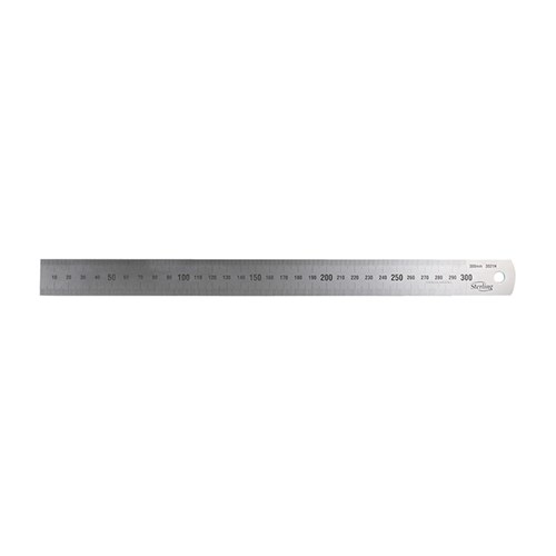 600mm/24in Matt Stainless Steel Rules Metric Imperial