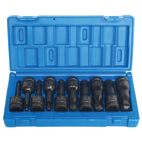 10 Piece 1/2 Drive Hex Driver Metric Ball-end Set