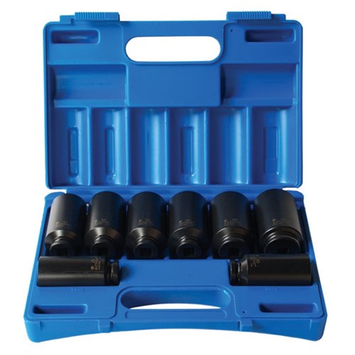 8 Pieces 1/2 Drive 12-Point Metric Deep Axle Nut Socket Set