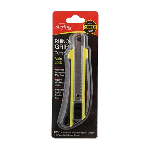 Rhino-Grip Yellow 18mm Auto-Lock Cutter
