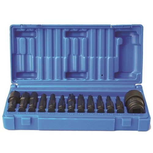 13 Piece 1/2 Drive Quick Release Chuck  7/16 Hex Driver Bit Set