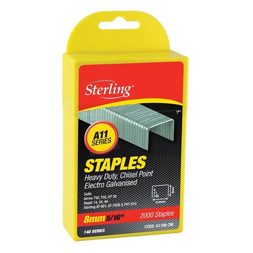 8mm A11 Style Staples - box 2000