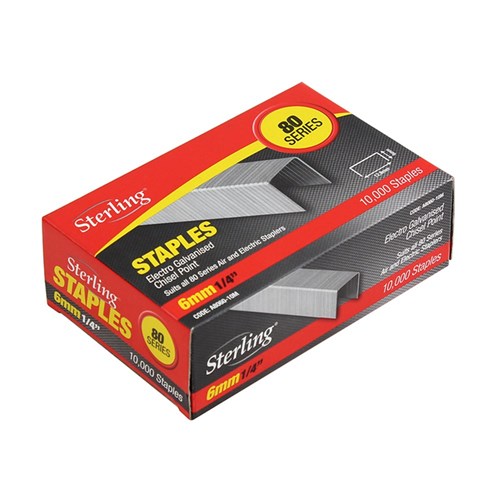 6mm 80 Series Staples x 10,000 Bulk Box