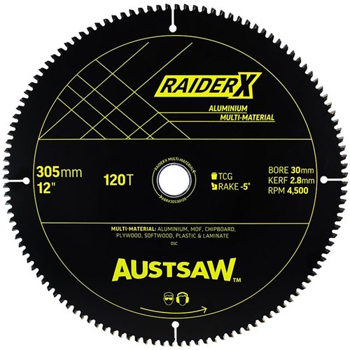 Austsaw RaiderX Aluminium Multi Material Blade | 305mm x 30 x 120T