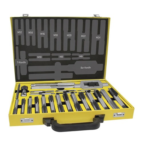 Alpha Tap Set Metric Coarse Carbon M6-M24 22 Piece Metal Box