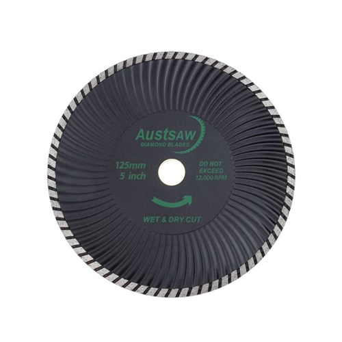 Austsaw - 125mm (5in) Diamond Blade Super Turbo Wave - 22.2mm Bore - Super Turbo