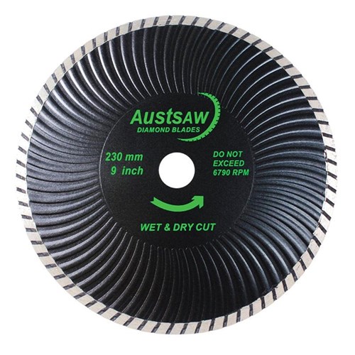 Austsaw - 230mm (9in) Diamond Blade Super Turbo Wave - 25/22.2mm Bore - Super Turbo