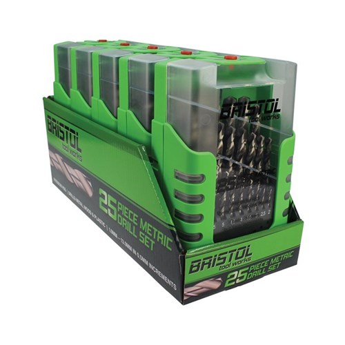 25 Piece | Bristol Metric Drill Set