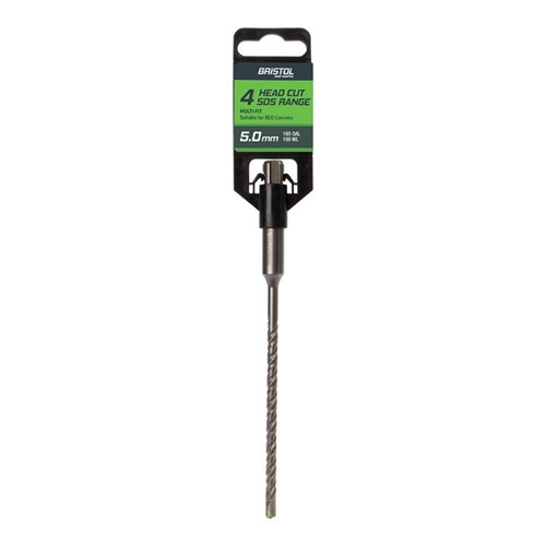 5.0 x 160mm Bristol SDS Plus 4 Cutter Masonry Drill