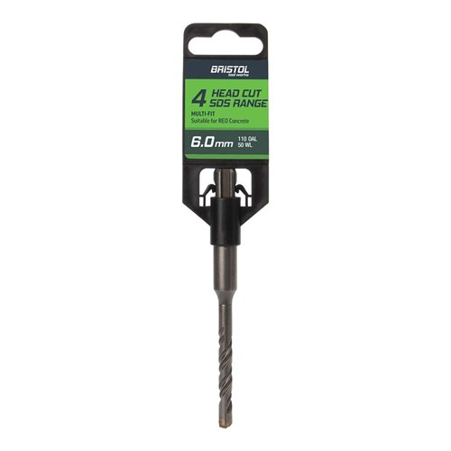 6.0 x 110mm Bristol SDS Plus 4 Cutter Masonry Drill