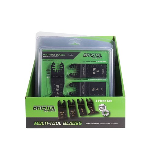 Bristol | 4 Piece Multitool Blade Set with Bonus Adaptor