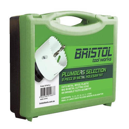 Bristol 9 Piece Plumbers Holesaw Kit