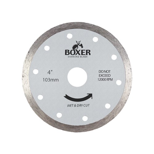 Austsaw/Boxer - 103mm (4in) Diamond Blade Boxer Continuous Rim - 16mm Bore - Continuous