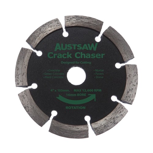 Austsaw - 105mm (4in) Diamond Blade Crack Chaser V Point - 16mm Bore - V Shape