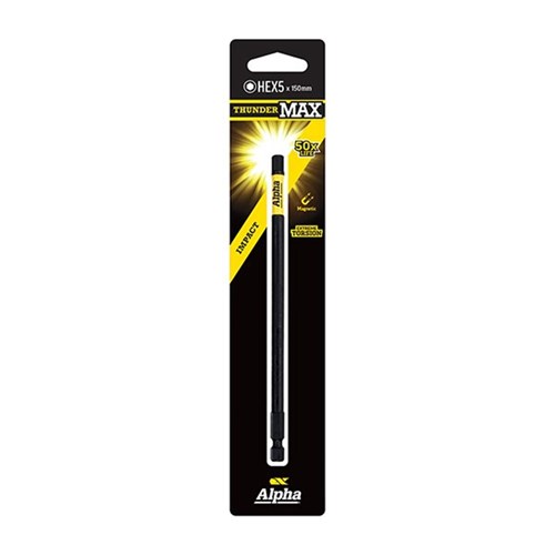 ThunderMax HEX5 x 150mm Impact Power Bit Carded