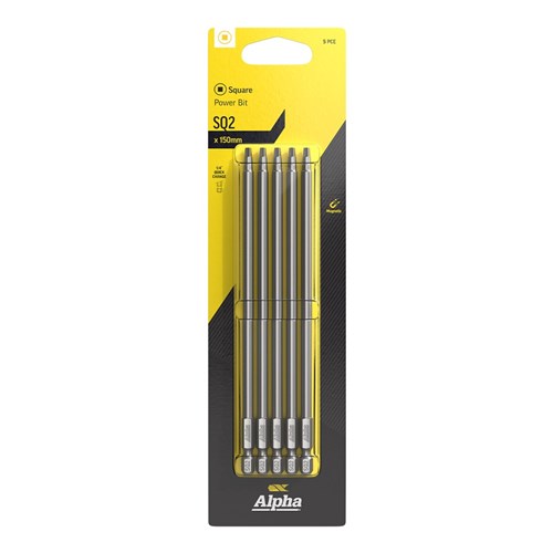 SQ2 x 150mm Power Bit Carded | 5 Pack