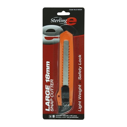 Orange 18mm Plastic Cutter Carded