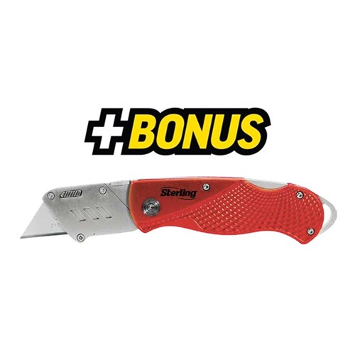 Alpha SLAB | 125x1.0mm Silver Series Cutting Disc x100 | Bonus Sterling Folding Utility Knife