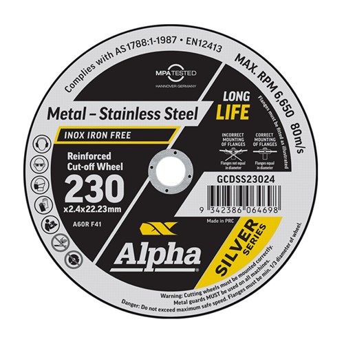Cutting Disc 230 x 2.4mm Silver Series Bulk