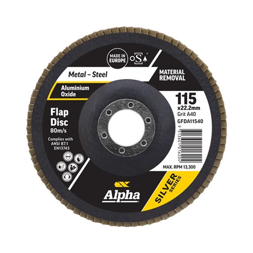 Flap Disc 115mm A40 Grit | Alox Silver Series Bulk