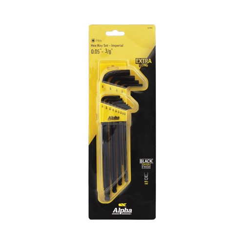 13 Piece Imperial Hex Key Set - 0.05 - 3.8in | Carded
