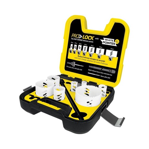 Electricians 10 Piece | Pro Lock Quick Change White Pointer Holesaw Kit