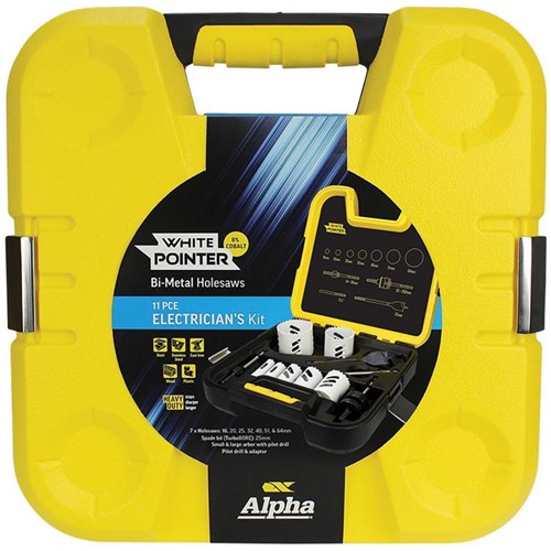 Electricians 11 Piece: White Pointer Holesaw Kit