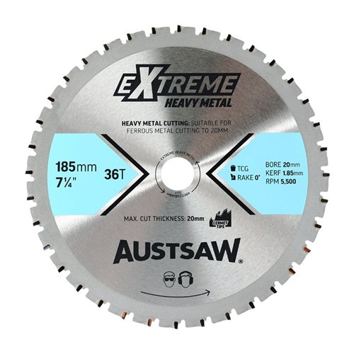 Austsaw Extreme Heavy Metal Blade | 185mm x 20 x 36T