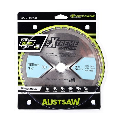 Austsaw Extreme Heavy Metal Blade | 185mm x 20 x 36T