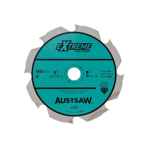 Austsaw - 160mm (6 1/4in) Polycrystalline Diamond Blade - 20/16mm Bore - 4PCD 4TCT Teeth