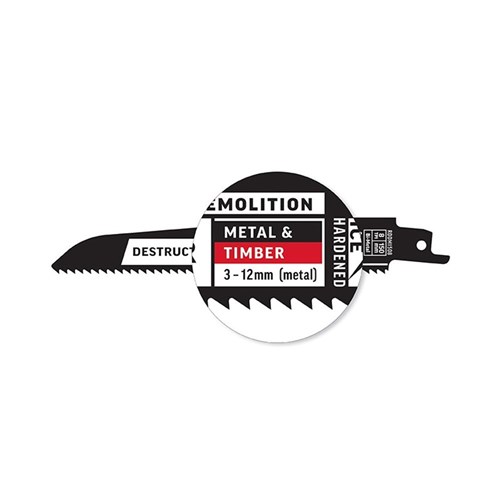 Destructor Demolition - Metal & Timber - Recip Blade, 8 TPI, 150mm - 25 Pack