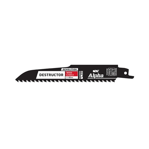 Destructor Demolition - Wood & Nails - Recip Blade, 5 TPI, 150mm - 25 Pack