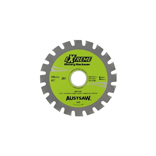 Austsaw - 115mm (4.5in) Rotary Hacksaw Blade - 22.2mm Bore - 20 Teeth