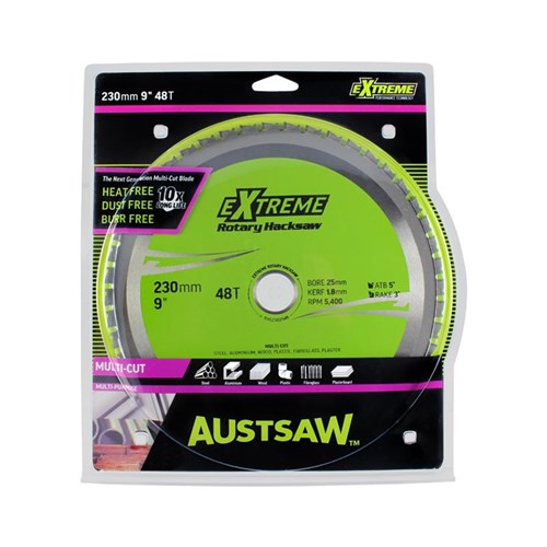 Austsaw - 230mm (9in) Rotary Hacksaw Blade - 25mm Bore - 48 Teeth