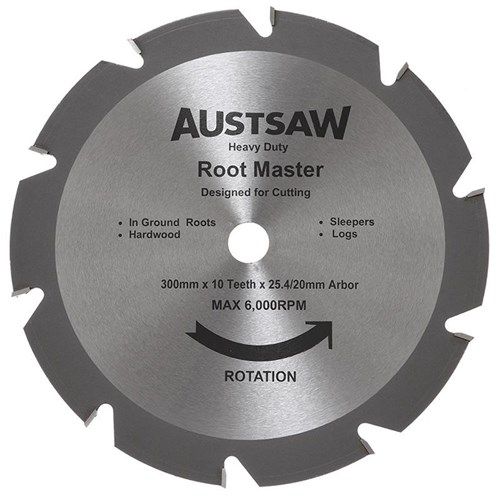 Austsaw - 305mm(12in) Rootmaster Blade - 25.4/20mm Bore - 10 Teeth