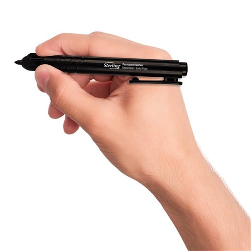 Sterling Retractable Permanent Marker - 2 Pack Black 