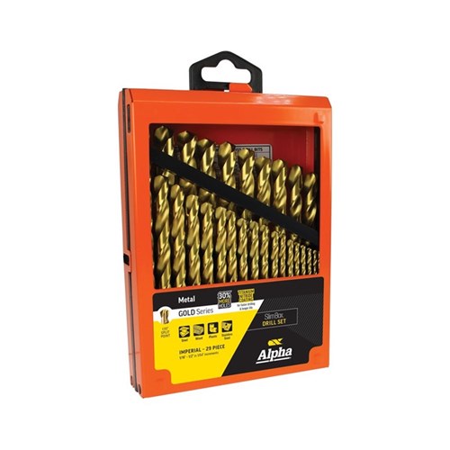 29 Piece | Alpha Gold Series Slimbox Imperial Drill Set