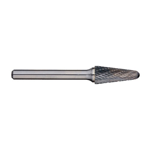 1/4in Included Angle Carbide Burr, 1/4in shank dia - 6in Long