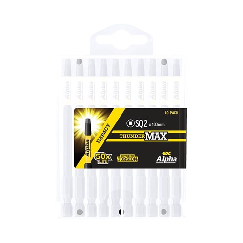 ThunderMax SQ2 x 100mm Impact Power Bit Handipack (x10)