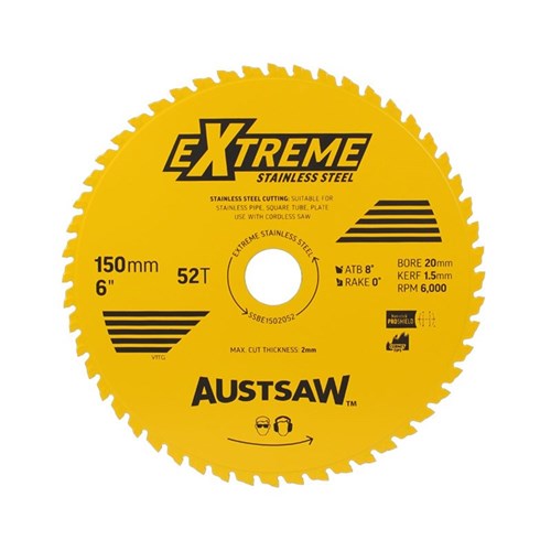 Austsaw Extreme Stainless Steel Blade | 150mm x 20 x 52T