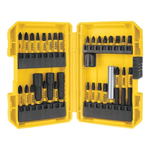 ThunderMax Impact Driver Bit Set 33 Piece incl Mag Boost in Plastic Case.