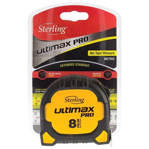 Sterling Ultimax Pro Tape Measure: 8m Metric